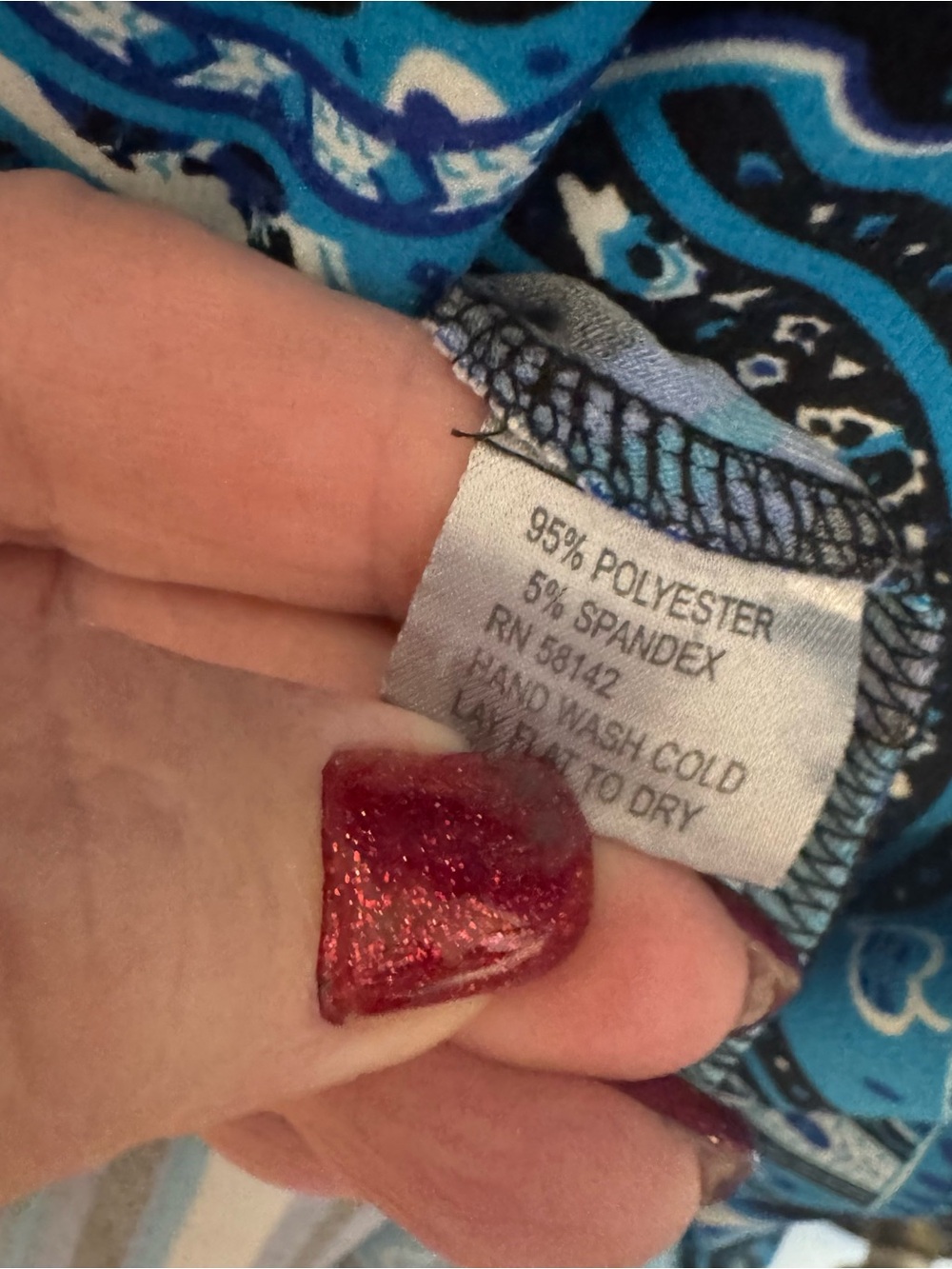 Summer Blue/Black Printed Sundress SIZE: 12 # - Picture 5 of 6